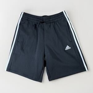 Adidas Mens Black Sweat Shorts with White Stripes Size M NWT